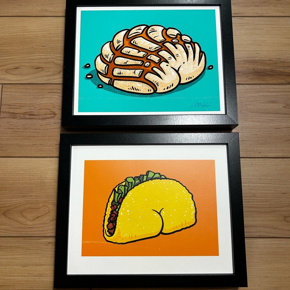 Framed Art Prints - Bread and Taco Illustrations